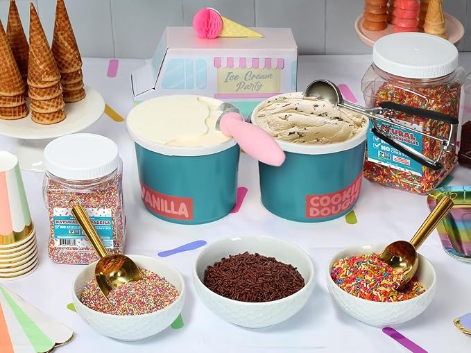 Rainbow Sprinkles – 14 oz Naturally Colored Jimmies for Cakes & Cupcakes | Dye Free Vegan, Non-GMO Dessert Toppings for Ice Cream, Cookies, Cupcakes, Cake Decorating