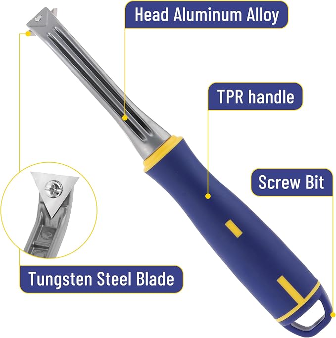 Bates- Carbide Scraper, 1 Inch, 2 Pack, Three-Edged Tungsten Steel Triangular Blade