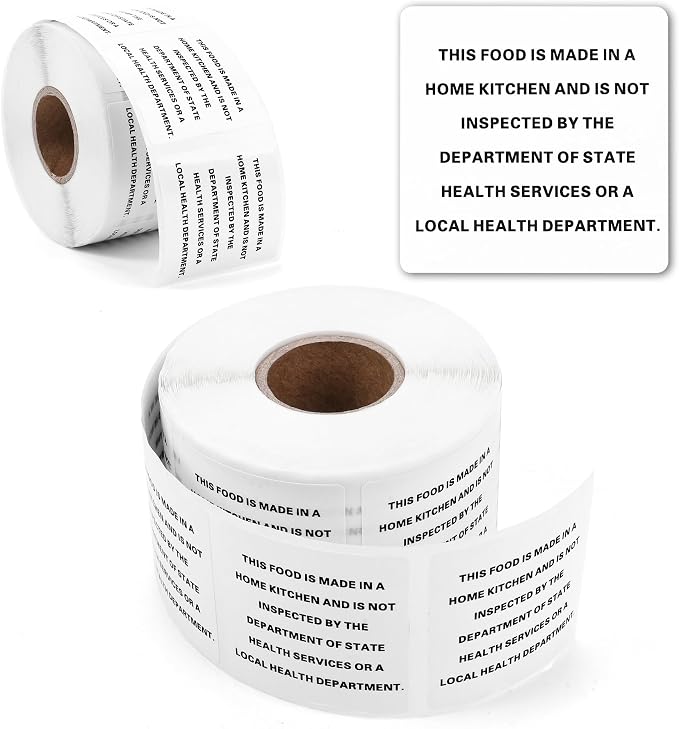 500 Count Cottage Food Law Labels Stickers, 1.5 x 1.5 Inch Home Made Stickers Labels, Ingredients Labels Stickers for Home Kitchen