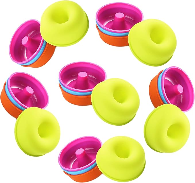 To encounter 24Pack Silicone Donut Pans for Baking, Nonstick Round Doughnut, Reusable Baking Cups,Muffin Cupcake Molds, 2.5 Ounces Bagel Pan