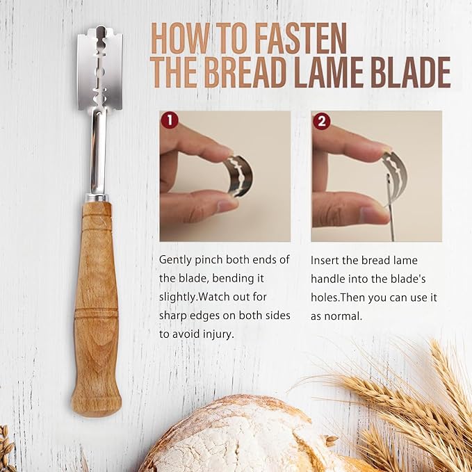 2 in 1 Bread Lame with Storage Case, Professional Bread Scoring Tool Kit, Essential for Home Bakers & Culinary Programs