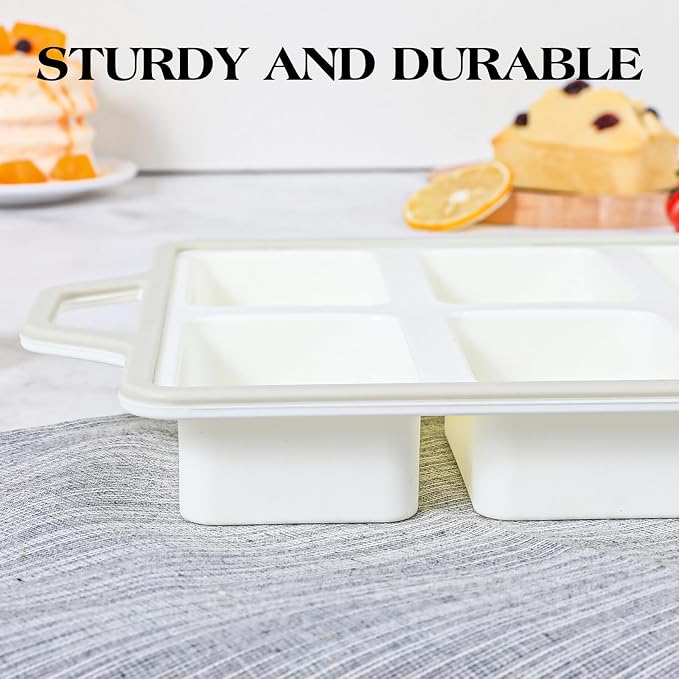 Vinino 2 Pack 8-Cavity Mini Silicone Loaf Pans Gray for Savory Meal Prep | 16 Cavities Mini Loaf Set, Perfect for Savory Bites, Meal Prep Portions, Baked Oatmeal & Understated Small Batch Baking