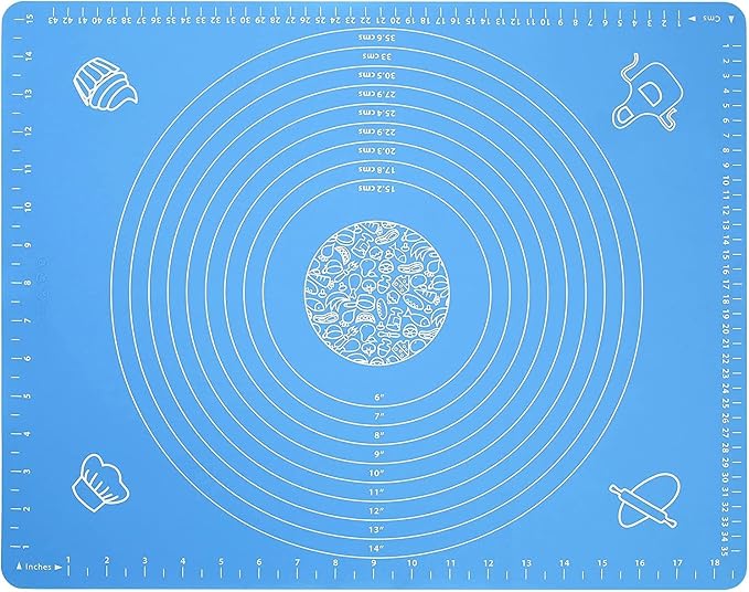 Silicone Baking Mat, Blue,20"x16" | For Rolling Out Pastry Dough