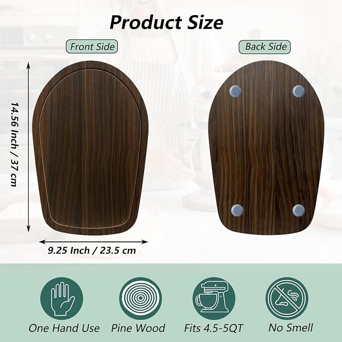 Mixer Slider Mat for Kitchenaid Stand Mixer, 4.5-5 Quart Stand Mixer Kitchen Aid Accessories and Attachments, Pine Wood Appliance Slider Mat Artisan Series for Countertop Protect