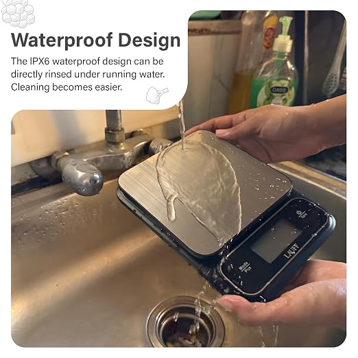 Lauff Digital Food Scale, Weighs Scale, Kitchen Scales, Food Scales messaures in Grams and Ounces with 0.01oz/1g Precise, Waterproof Kitchen Scale for Baking & Meal Prep with LCD Display (0.1g/5KG)