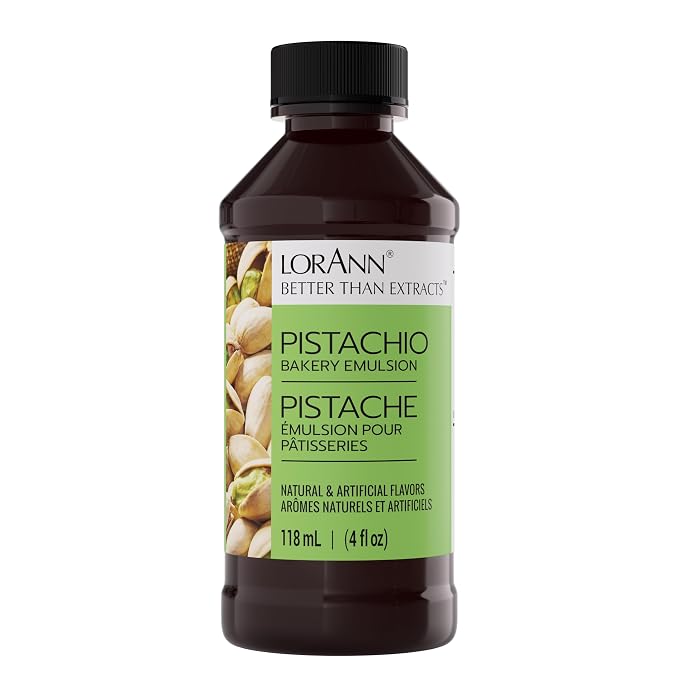 Lorann Oils Pistachio Bakery Emulsion: Genuine Pistachio Aroma, Perfect for Boosting Nutty Notes in Baked Goods, Gluten-Free, Keto-Friendly, Pistachio Extract Substitute Essential for Your Kitchen