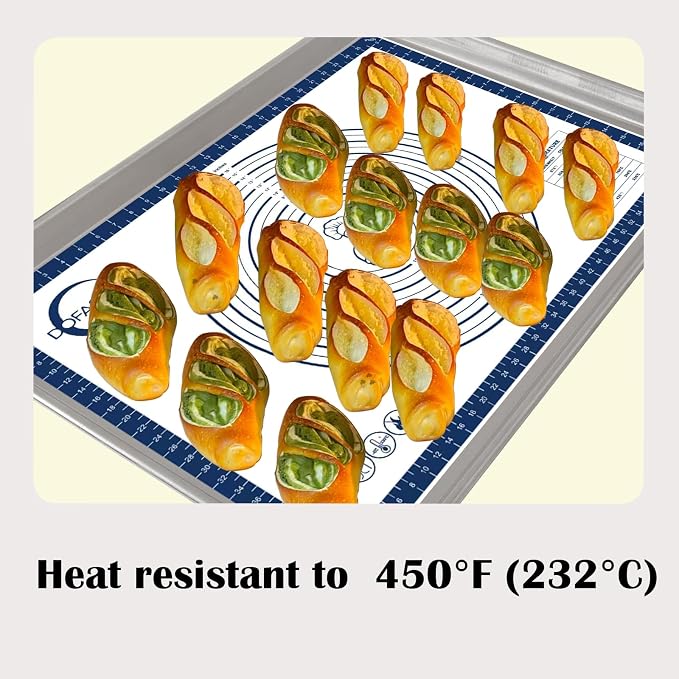 Silicone Pastry Mat for Rolling Dough Non Slip Non Stick Dough Mat for Restaurants & Home Baking (blue, 19.7"x27.6")