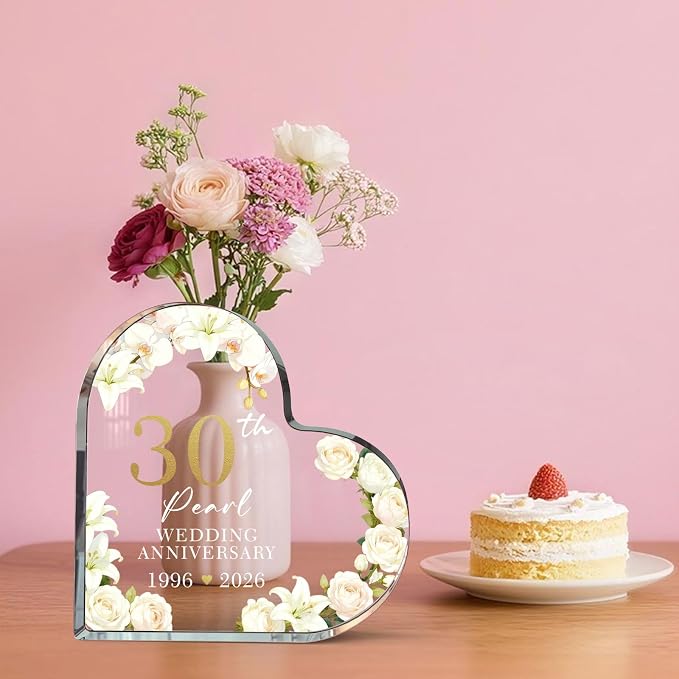 30th Wedding Anniversary Acrylic Cake Topper,30th Anniversary Decorations & Keepsake Gift for Couples(30th Anniversary)