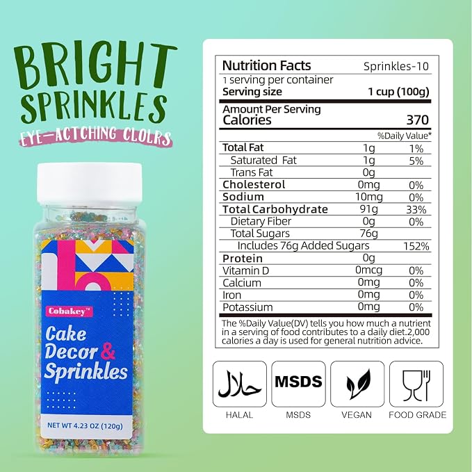 Pastel Sanding Sugar, 120g - Blue Green Pink Yellow Edible Sparkling Sugar Crystals for Spring Baking Decorations, Cookies, Cakes, Cupcakes - Easter Egg Decor Sugar Crafting