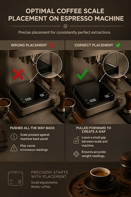 Coffee Scale with Timer, 0.1g Precision Mini Espresso Scale | USB-C Rechargeable Digital Kitchen Gram Meter, 6 Units, Fits Drip Tray, for Pour Over, Barista, Matcha (Black, 0.3-2000g)