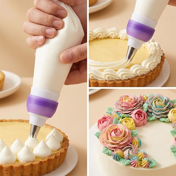 2 Pack Couplers for Piping Bags 3 Color Plastic Piping Couplers Adapter Swirl Twist For Icing Frosting Tips