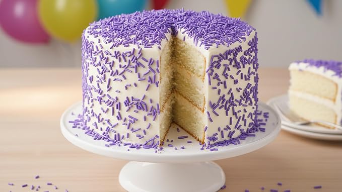 NCS Purple Jimmies Edible Sprinkles – Cupcake, Cake & Cookie Decorations, 7 oz