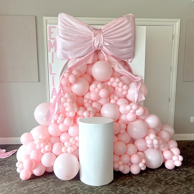 Jobkoo Pastel Pink Balloons 12 Inch, 100 Pack Baby Pink Balloon Light Pink Latex Balloons Matte Pale Soft Macaron Pink Helium Balloons for Gender Reveal Baby Shower Princess Birthday Party Decorations