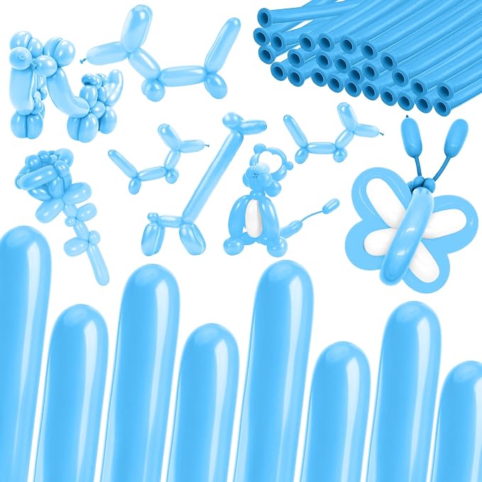 ZNHIS 100pcs 260 Long Balloons, Light Blue, Long Twistable Balloons for Balloon Arch, General Celebration, Unisex-Adults
