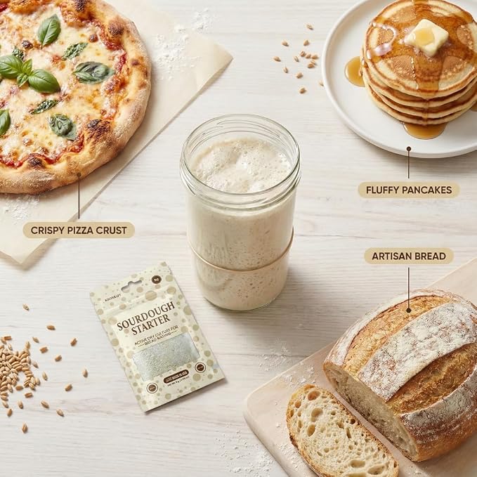 Sourdough Starter Culture – Dehydrated Wild Dry Yeast for Baking Homemade Artisan Bread – Organic, Non-GMO, Fresh, Long-Lasting & Beginner-Friendly (5 Grams)