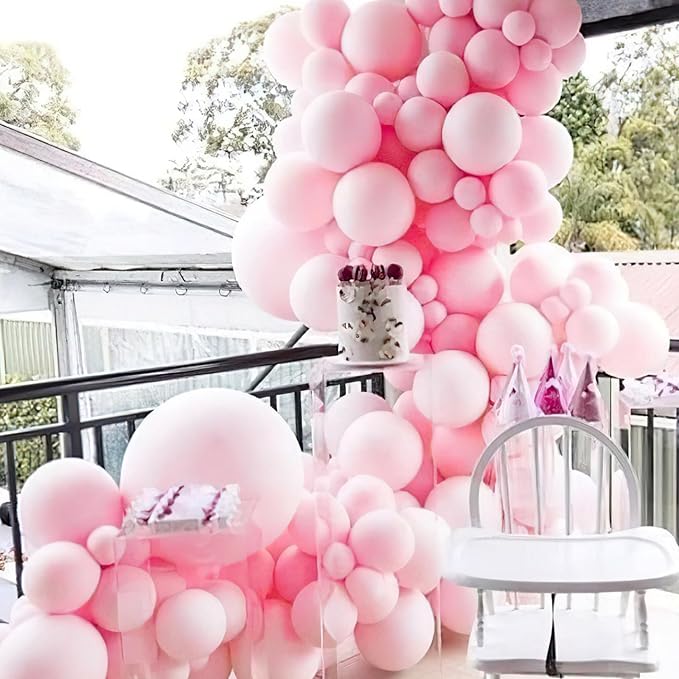 PartyWoo Pink Balloons 100 pcs 12 Inch Latex Helium Pastel Pink Balloons for Baby Shower Gender Reveal Birthday Bridal Shower Engagement Princess Bachelorette Butterfly Party Decorations Pink-Q05