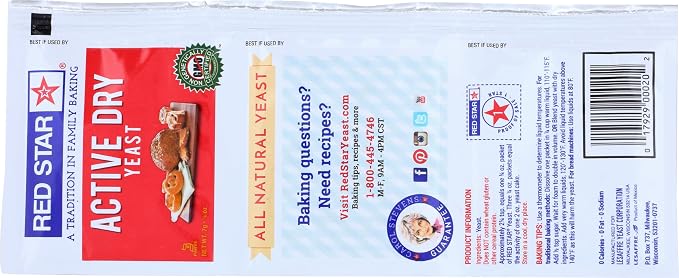Red Star, Yeast A Countive Dry Gluten Free 3 Count, 0.75 Ounce