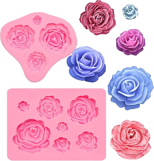 Rose Flowers Fondant Molds. Rose Chocolate Silicone Molds for Cake Decorating Flower Design