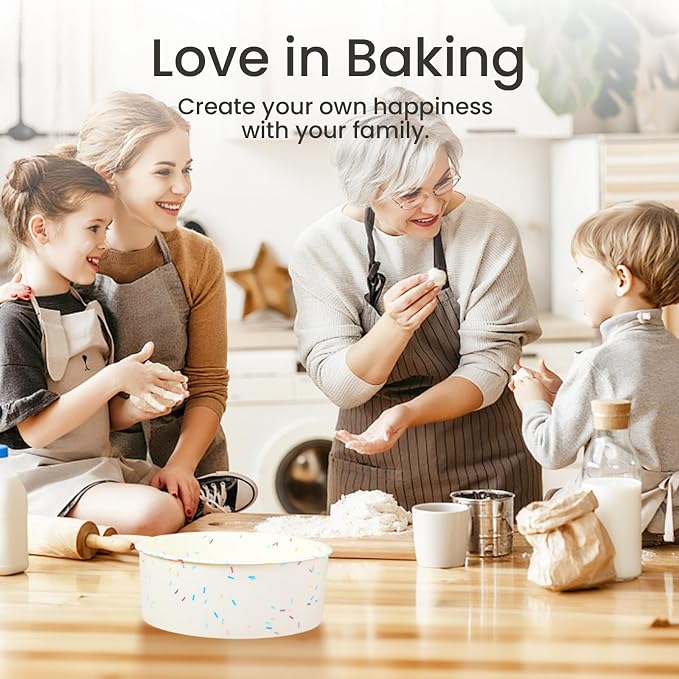 6 Inch Silicone Cake Pan, 4 Pcs Silicone Round Cake Pans, Nonstick Baking Mold BPA Free Dishwasher Safe, Great for Layer Cake, Cheese Cake, Chocolate Cake