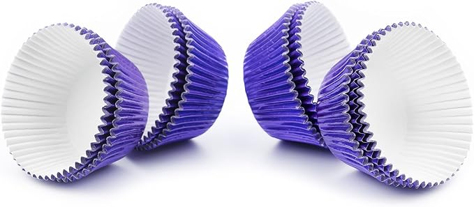 Gifbera Purple Foil Cupcake Liners - Standard Size Metallic Muffin Baking Cups/Cases, 200-Count