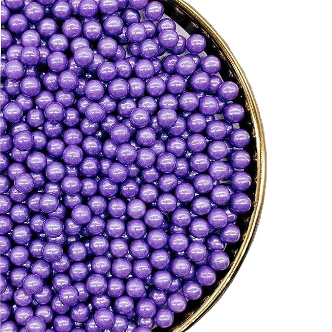 Christmas Sprinkles Dark Purple Edible Pearls,Cake Sprinkles 130g 4.6OZ,Cookie Sprinkles,Sugar Pearl, Edible Candy Pearls for Cake Cupcake Decorationg (7mm-Darkpurple)