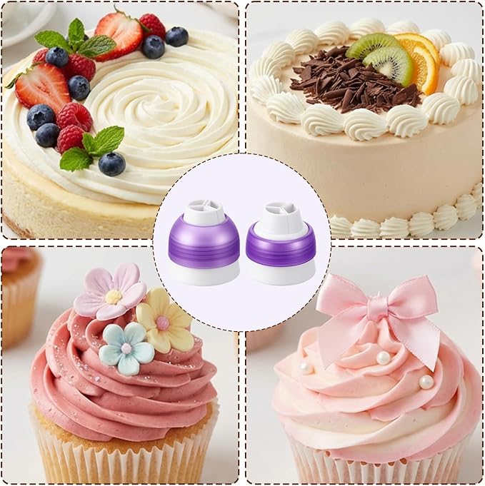 2 Pack Couplers for Piping Bags 3 Color Plastic Piping Couplers Adapter Swirl Twist For Icing Frosting Tips
