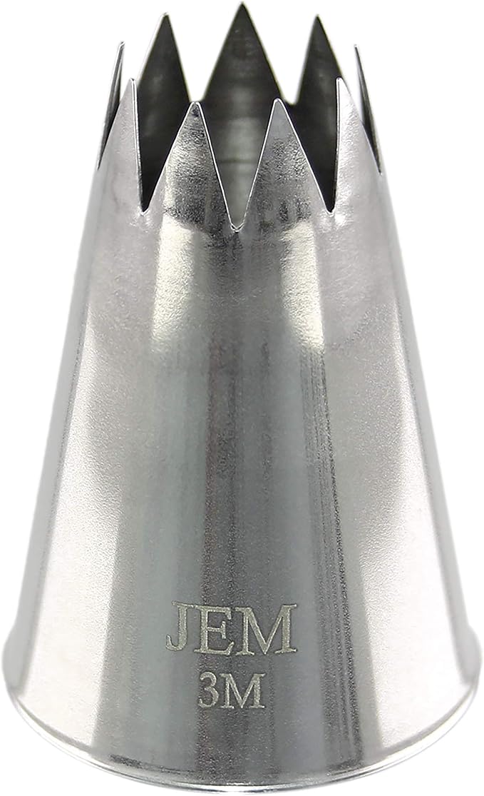 JEM Large Open Star Savoy Piping Nozzle Decorating Tip, #3M