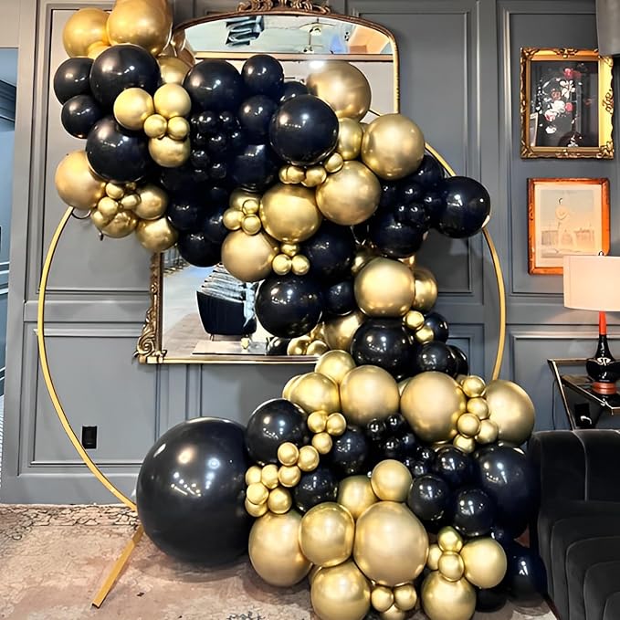 Voircoloria 110pcs Black Balloons 12inch Matte Black Latex Party Balloons for Graduation, Wedding, Birthday, New Year, Baby Shower, Anniversary, Holiday Party Decorations
