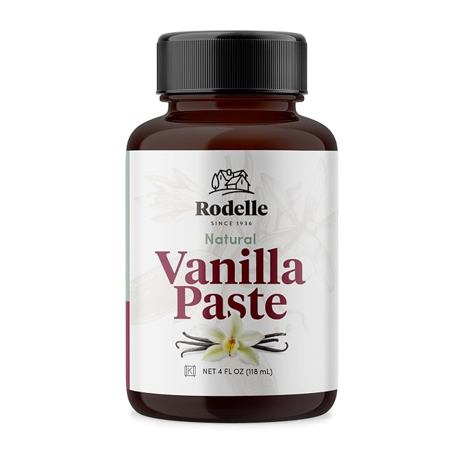 Rodelle Vanilla Bean Paste, Madagascar Bourbon for Baking, Gluten Free, 4 Fl Oz.