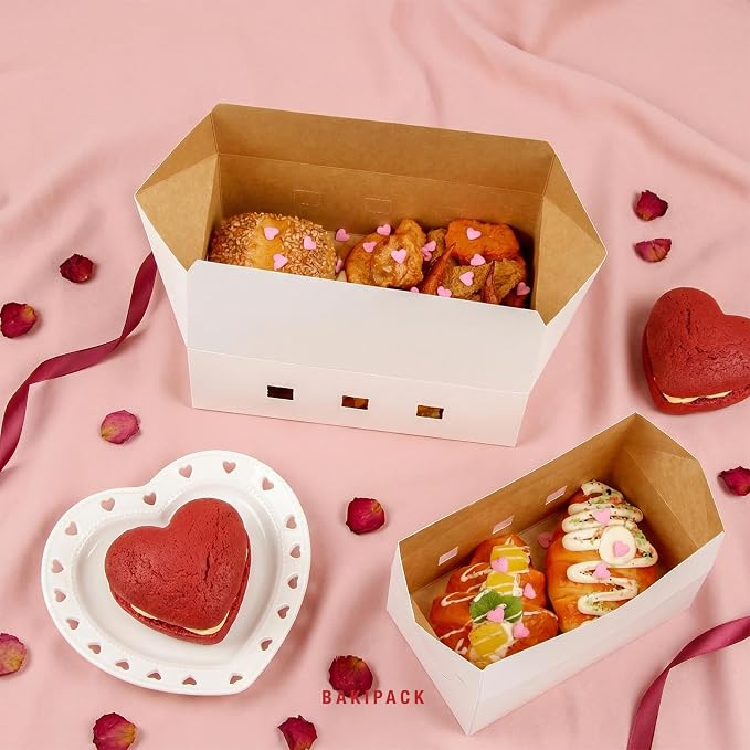 12 Take Out Food Containers, 9x6x3.5 Inches White Cardboard Lunch Boxes, Catering Boxes, Paper Food To Go Boxes