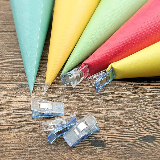 Weetiee Tipless Piping Bags - 100pcs 12-Inch Disposable Piping Pastry Bag for Royal Icing/Cookies Decorating - Best Frosting Icing Bags Cookie/Cake Decorating Tools - Bonus 2 Clips &1 Scriber Needle