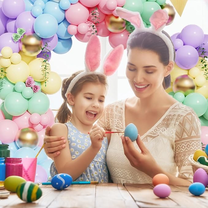 160pcs Pastel Rainbow Unicorn Balloon Garland Arch Kit,Macaron Blue Pink Green Yellow Purple Balloon for Rainbow Unicorn Theme Birthday Baby Shower Wedding Decoration Easter Bunny Hunt Party Supplies
