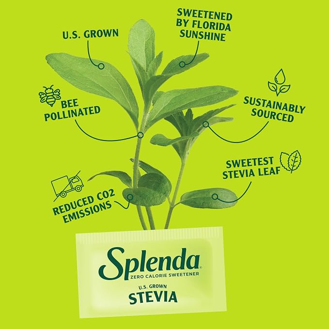 SPLENDA Stevia Zero Calorie Sweetener for Baking, Plant Based Sugar Substitute Granulated Powder, 9.7oz Resealable Pouch (Pack of 2)