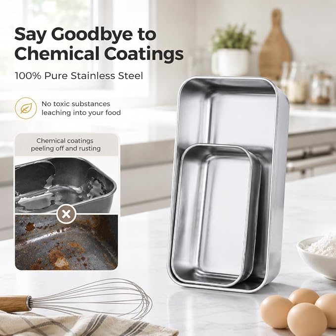 LIANYU 20 Pack Bread Loaf Pans Set with 9x5in and 6.3x3.5in Mini Loaf Baking Pan, Commercial Stainless Steel Bread Loaf Pans for Bulk Baking, Ideal for Home Bakery Restaurant, 10 Medium+10 Small