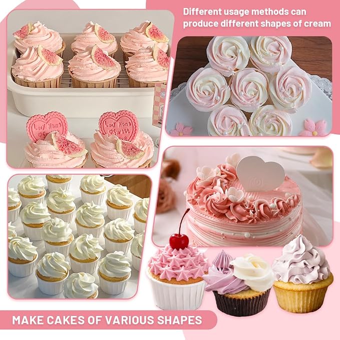 3Pcs Large Tip Siz 1M Star Piping Tip and Piping Bags Set, | with 30PCS Piping Bags,1M Piping Tips,Open Star Shape,for classic cupcakes rosette cake decorating,Merengue Cookies