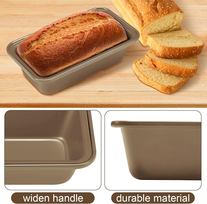 Uiifan 12 Pcs Mini Loaf Pan for Baking Bread Non Stick Small Banana Bread Tins Mini Loaf Pans for Nonstick Tiny Meatloaf Pan Carbon Steel for Oven and Baking (6 * 3.3 * 2inch,Gold)