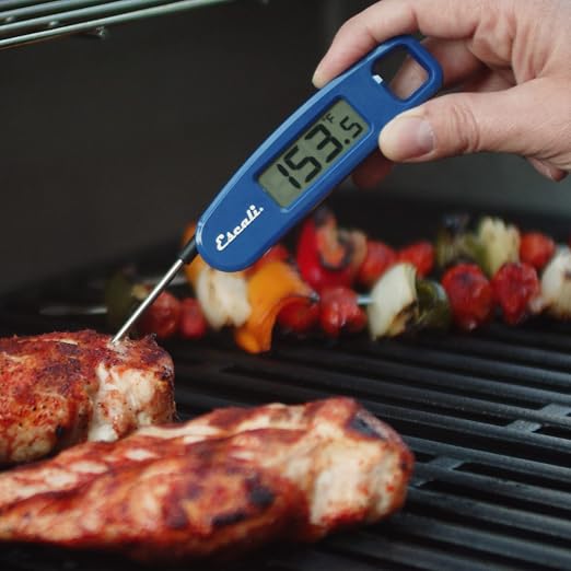 Escali Compact Portable Meat Candy Folding Digital Thermometer, Backlit Display Easy to Storage with Magnet, Blue