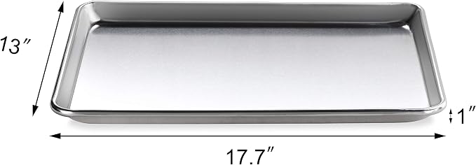 New Star Foodservice Commercial-Grade 18-Gauge Aluminum Sheet Pan/Bun Pan, Half Size, 13 x 18 x 1 Inch