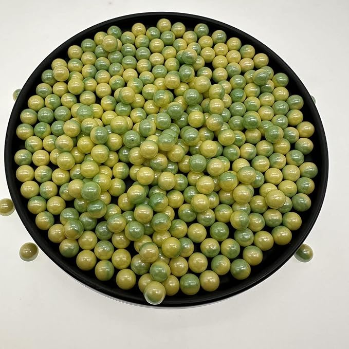 Christmas Sprinkles Yellow Green Edible Pearls Sprinkles for Wedding Cake Decorating Christmas Cake sprinkles,Cookie sprinkles,Sugar Pearl, Edible Candy Pearls 7mm 130g 4.6OZ for Cake Cupcake Decorationg (Green+Yellow)