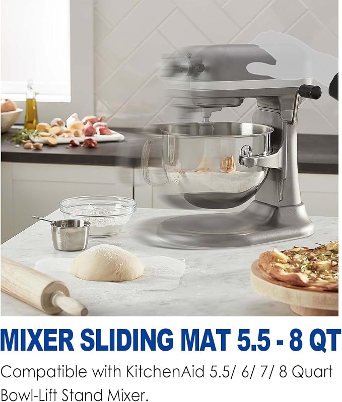 MIMORE Mixer Slider Mat for KitchenAid Stand Mixer 6-8 QT Bowl Lift, 7 QT Stand Mixer Slider Compatible with KitchenAid Mixer Slider 5.5 QT Pro 5 Plus