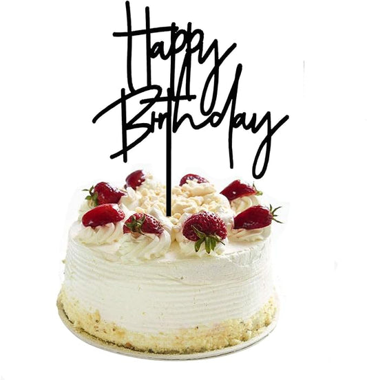 DIY Happy birthday Cake Topper Black Acrylic
