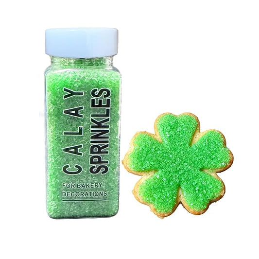 Green Sprinkles for Baking, Light Green Sanding Sugar Crystals, 4.23 ounces Edible Sparkling Coarse Sugar Sprinkles for Cake Decorating, Cupcake Topper, Cookie Toppings, Wedding Birthday Christmas Supplies