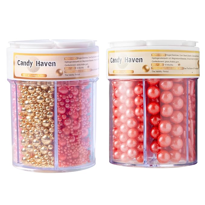 Sprinkles for Baking Edible Sugar Confetti, Nonpareils & Sugar Pearls - Six Pearl Sprinkles Mix Cake Decorations, Cookies, Cupcakes, Dessert Toppings (Spring Pastel Colors) Bundle
