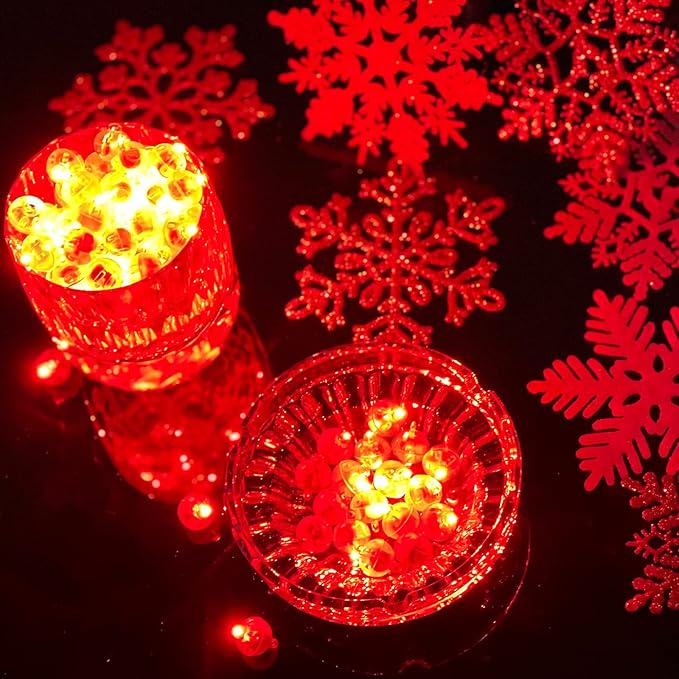 100pcs Red LED Balloon Light, Mini Led Lights Small Round Led Ball Lamp for Paper Lantern Balloon Indoor Outdoor Party Event Fun Birthday Party Wedding Decoration Supplies