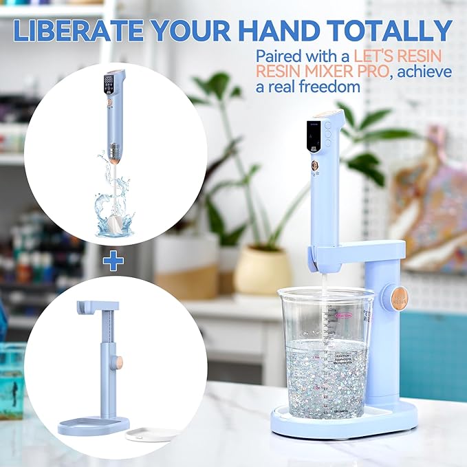 LET'S RESIN Liftable Mixer Stand, 0-2.95in Height Adjustable, Free Your Hands Mixer Stand, Resin Molds, DIY Crafts