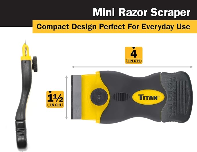 Titan Tools 17015 4-Inch Mini Razor Scraper with (21) #20 Steel Blades