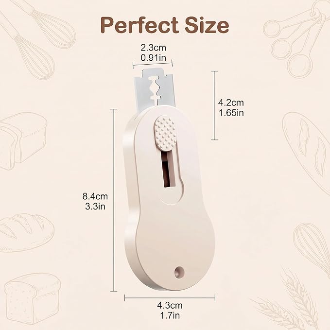 Bread Lame Sourdough Scoring Tool，Extractable & Magnetic Bread Knife Sourdough Scoring Tool，Bread Razor for Homemade Bread, Scoring Knife for Bread Baking, Includes 5 Razor Blades（Cream）