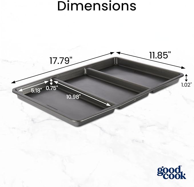 GoodCook Premium Nonstick Divided Baking Sheet, 11 x 17-Inch