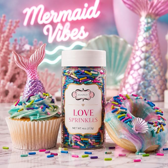 Confect Carnival Craze Rainbow Sprinkles – Custom Blend Jimmies – Multicolor Edible Toppings for Cake, Cupcake & Dessert Decorating – Vegan, Gluten-Free, Nut-Free, Soy-Free, Dairy-Free, Palm Oil-Free – 4.2 Oz