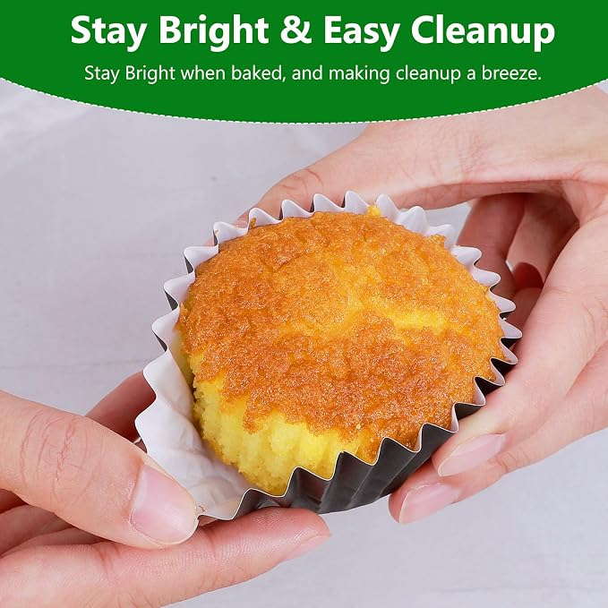Caperci Heavy Duty Black Cupcake Liners 150pcs - Standard Grease-Resistant Paper Muffin Baking Cups, Odorless, No Muffin Pan Needed, Easily Peels (Black)